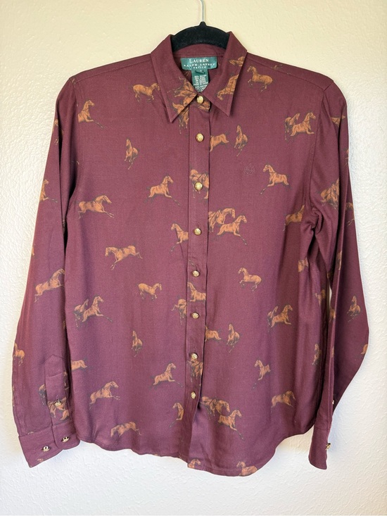 Lauren Ralph Lauren Tops - VTG Lauren Ralph Lauren horse print button down